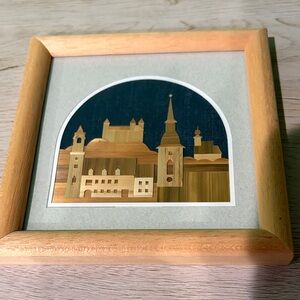 Vintage Slavic Straw Marquetry Art